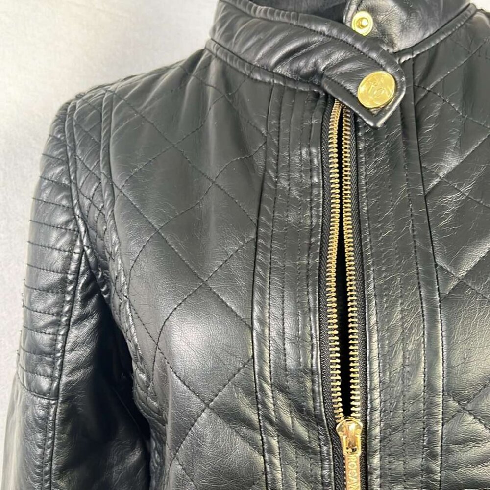 Rocawear Motto Jacket Vintage Sz S‎ Faux Leather Biker Jacket Goth Grunge Rocker
